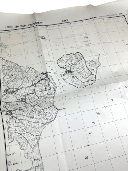 Original WWII German map of Aarø in Denmark