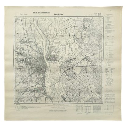 Original WWII German map of Frankfurt (Oder) - Militaria - Heereskarte - Wehrmacht