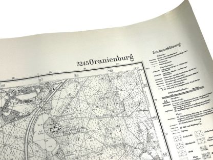 Original WWII German map of Oranienburg and Sachsenhausen Konzentrationslager KZ militaria karte