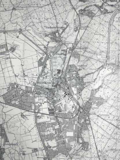 Original WWII German map of Oranienburg and Sachsenhausen