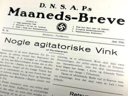 Original WWII Danish DNSAP Maaneds-Breve magazine Danmark magasin blad militaria