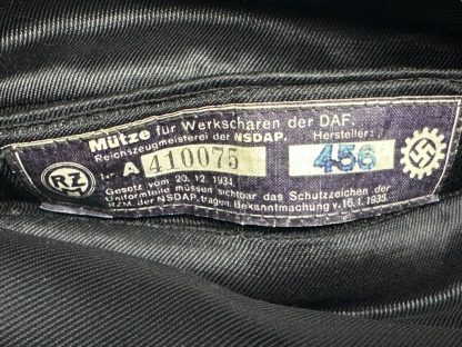 Original WWII D.A.F. Deutsche Arbeitsfront overseas cap