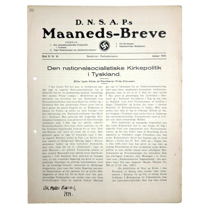 Original WWII Danish DNSAP Maaneds-Breve magazine militaria danmark