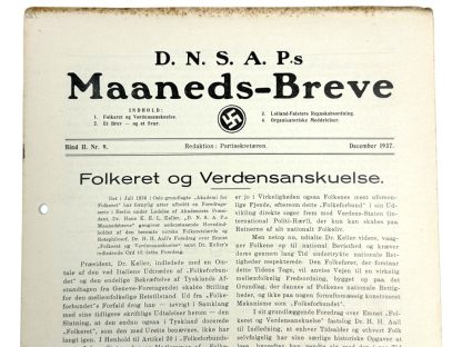 Original WWII Danish DNSAP Maaneds-Breve magazine militaria danmark