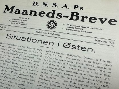 Original WWII Danish DNSAP Maaneds-Breve magazine Militaria