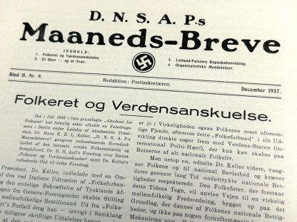 Original WWII Danish DNSAP Maaneds-Breve magazine