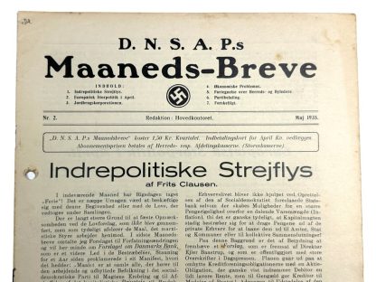 Original WWII Danish DNSAP Maaneds-Breve magazine