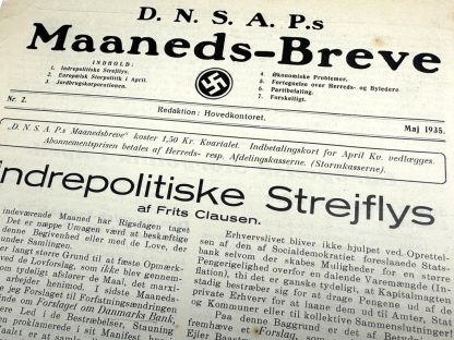 Original WWII Danish DNSAP Maaneds-Breve magazine Danmark MILITARIA magasin blad