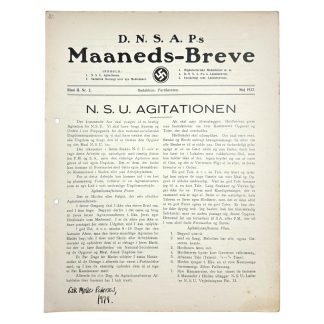 Original WWII Danish DNSAP Maaneds-Breve magazine NSU blad magasin danmark militaria