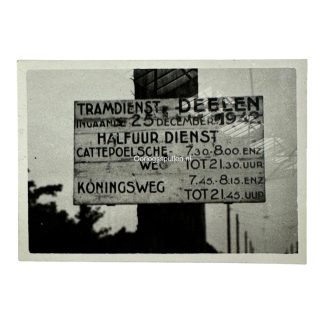 Original WWII Dutch photo of wooden sign in the town of Deelen
