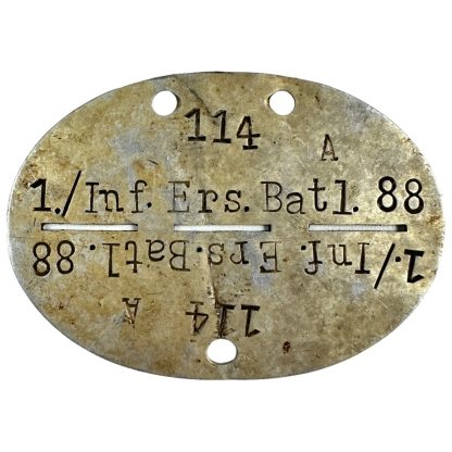 Original WWII German Erkennungsmarke Infanterie-Ersatz-Bataillon 88 - Militaria - Dog tag - Fulda - Frankreich - Langenselboldt