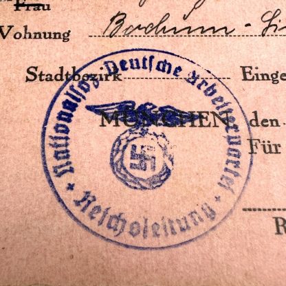 Original WWII German NSDAP membership card Bochum