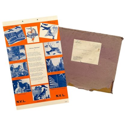 Original WWII Dutch N.V.L. poster with envelope - Nederlandsche Vereeniging voor Luchtbescherming - Militaria - Luchtbeschermingsdienst