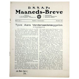 Original WWII Danish DNSAP Maaneds-Breve magazine magasin danmark militaria blad