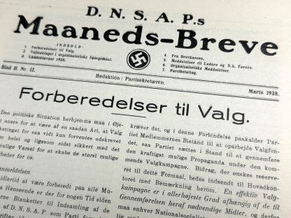 Original WWII Danish DNSAP Maaneds-Breve magazine