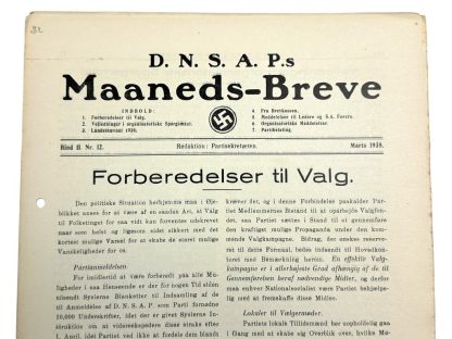 Original WWII Danish DNSAP Maaneds-Breve magazine