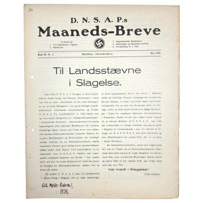 Original WWII Danish DNSAP Maaneds-Breve magazine blad magasin danmark militaria