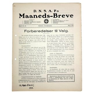 Original WWII Danish DNSAP Maaneds-Breve magazine blad magasin danmark militaria