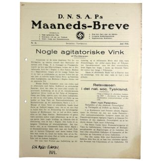 Original WWII Danish DNSAP Maaneds-Breve magazine Danmark magasin blad militaria