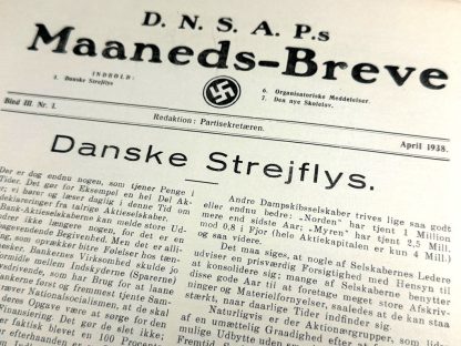 Original WWII Danish DNSAP Maaneds-Breve magazine magasin danmark blad militaria