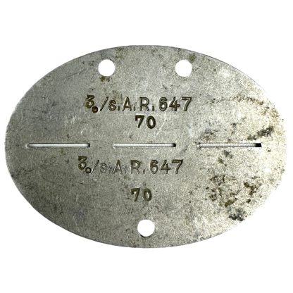 Original WWII German Erkennungsmarke Schwere-Artillerie-Regiment 647 - Militaria - Wehrmacht - dog tag