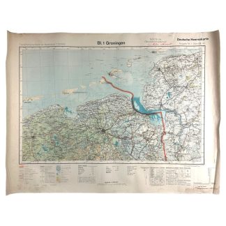 Original WWII German map of Groningen - Militaria - Heereskarte - 1942 - Tweede Wereldoorlog