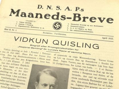 Original WWII Danish DNSAP Maaneds-Breve magazine