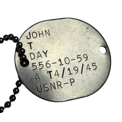 Original WWII USNR set of 3 dog tags - Militaria - John Tally Day