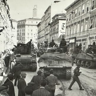 Original WWII Allied photo of the US 8th army in the city of Trieste in Italy
