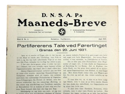 Original WWII Danish DNSAP Maaneds-Breve magazine blad magasin Danmark militaria