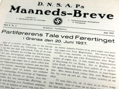 Original WWII Danish DNSAP Maaneds-Breve magazine blad magasin