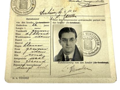 Original WWII Dutch citizenship document from Winterswijk