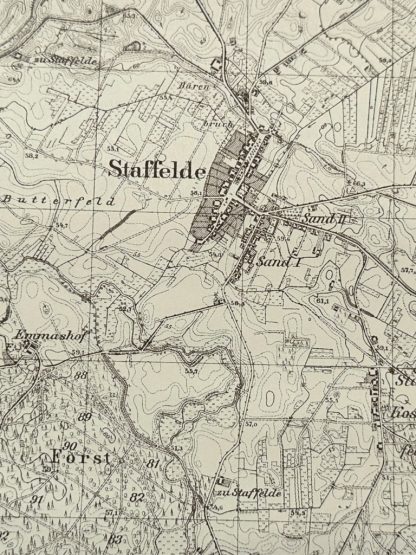 Original WWII German map of Staffelde near Berlin - Militaria