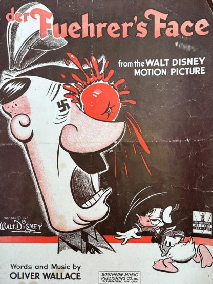 Original WWII US anti-Hitler Walt Disney 'Der Fuehrer's Face' set