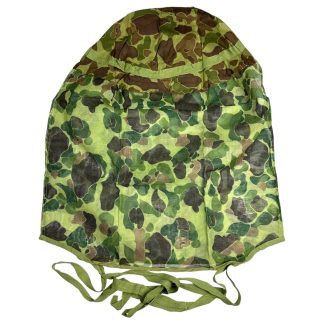 Original WWII USMC M1 helmet camouflage mosquito cover - Militaria - Frogskin camouflage - camo - World War II - Marines