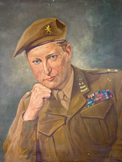 Original WWII Belgian painting of the Brigade Piron commander, Jean-Baptiste Piron