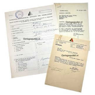 Original WWII Dutch NSB/Waffen-SS documents set of a captured Dutch volunteer from the city of Leiden