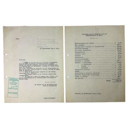 Original WWII Dutch NSB/Waffen-SS documents regarding Dutch volunteers in Graz - militaria - Nederlands vrijwilligers legioen