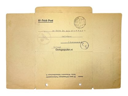 Original WWII Dutch III. Germanische SS-Panzerkorps letter from the possession of NSB leader Anton Mussert