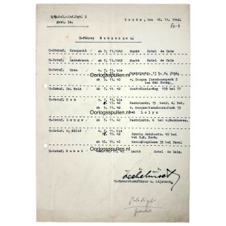 Original WWII German SS-Polizei-Infanterie-Regiment 2 in Gouda (Netherlands) document Militaria