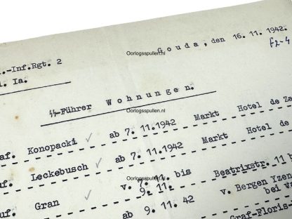 Original WWII German SS-Polizei-Infanterie-Regiment 2 in Gouda (Netherlands) document