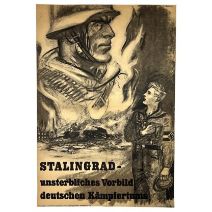 Original WWII German extremely rare Stalingrad 'Mjölnir - Hans Schweitzer' poster militaria plakat