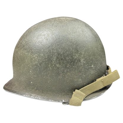 Original WWII US M1 swivel bale front seam helmet