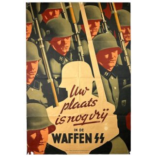 Original WWII Dutch Waffen-SS volunteer poster - Uw plaats is nog vrij in de Waffen-SS - Militaria