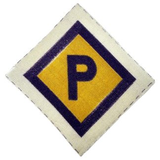 Original WWII German 'P' Polish forced laborers insignia