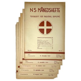 Original WWII Norwegian Nasjonal Samling ‘Månedshefte’ magazine complete year 1944 set - Militaria