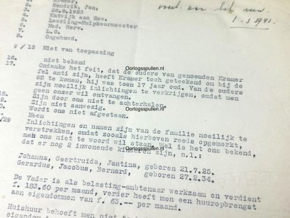 Original WWII Dutch Waffen-SS volunteer documents regarding a KIA volunteer from Katwijk aan Zee