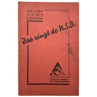 Original WWII Dutch NSB song booklet 'Zoo zingt de NSB'