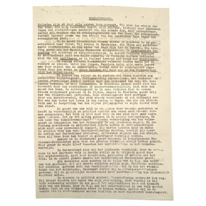 Original WWII Dutch NSB document 'Soldatenbloed'