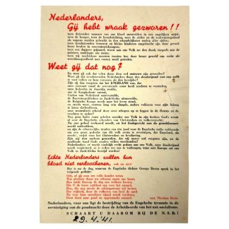 Original WWII Dutch NSB flyer